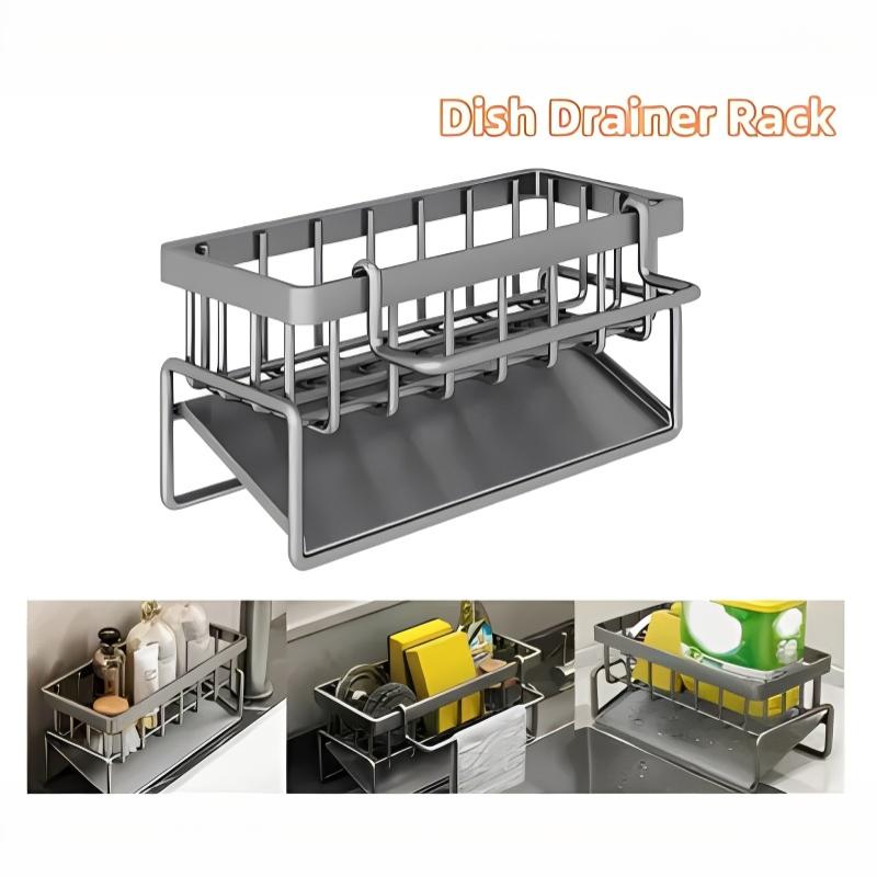 Tech Accessories Organizer - Sponge Drainer Rack With Towel Holder
