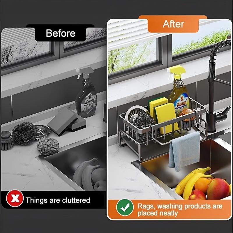 Sponge Drainer Rack With Towel - огляд і ціна Tech Accessories Organizer